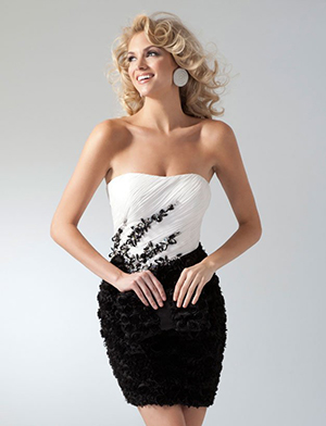 Strapless-Chiffon-Cocktail-Dress-CD0006-With-Ruffles